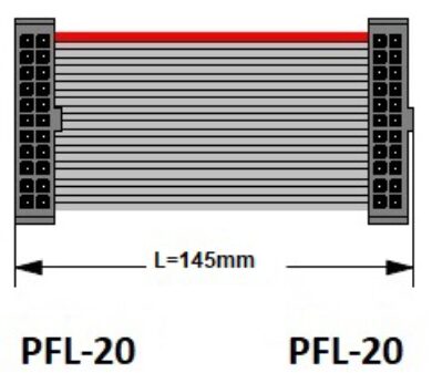 Connecting flat cable: SM C01 RC5B-2.54-20 2 B-28AWG-E-145mm-Gr